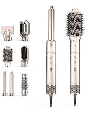 7-in-1 High-Speed Hair Dryer Brush, Auto Wrap Curls, Fast Drying & Frizz-Free